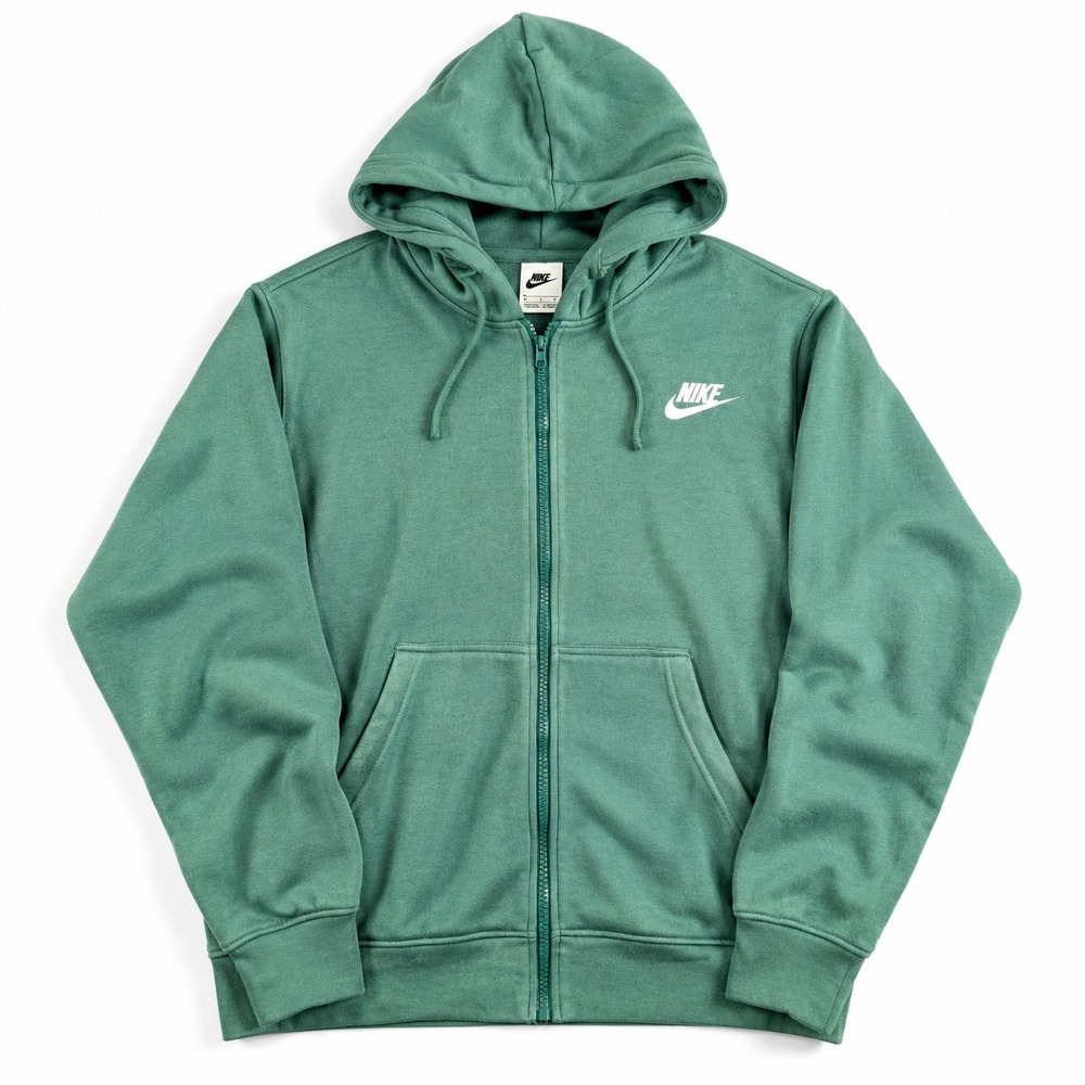 Nike Sportswear Women Green Full Zip Fleece Hoodie Futura Logo Medium